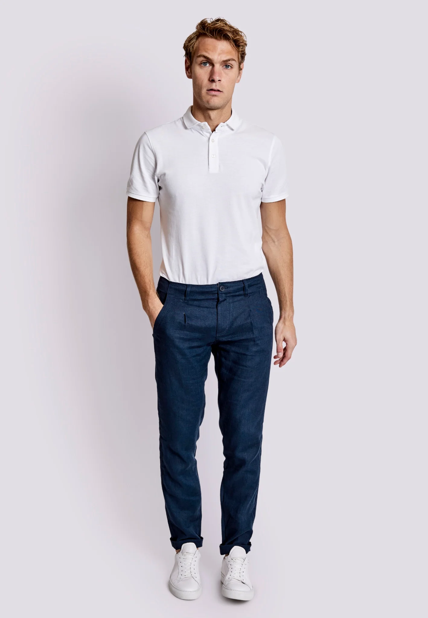 BS Enrique Slim Fit Chinos - Navy - Image 3