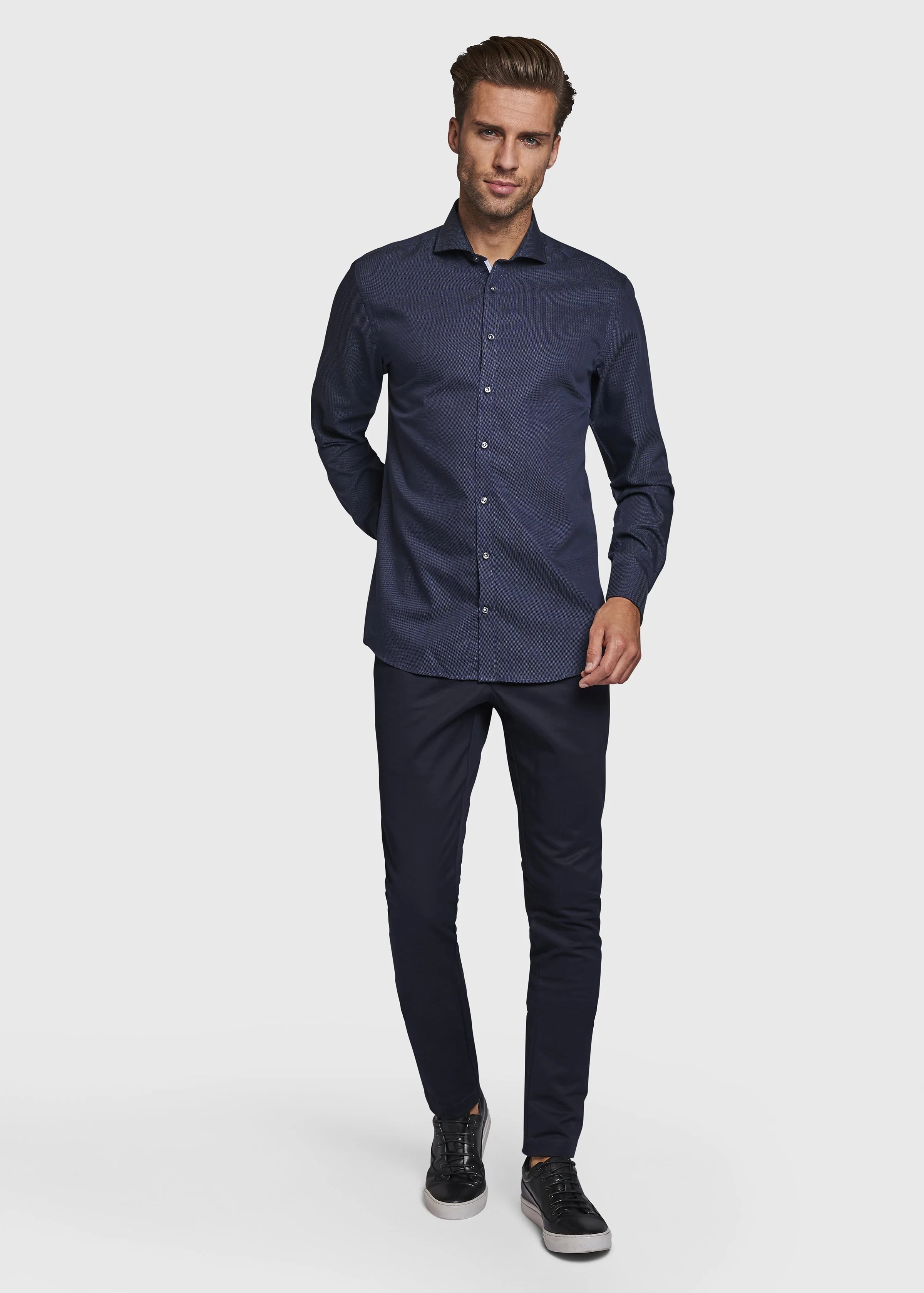 BS Logan Modern Fit Skjorte Navy - Image 3