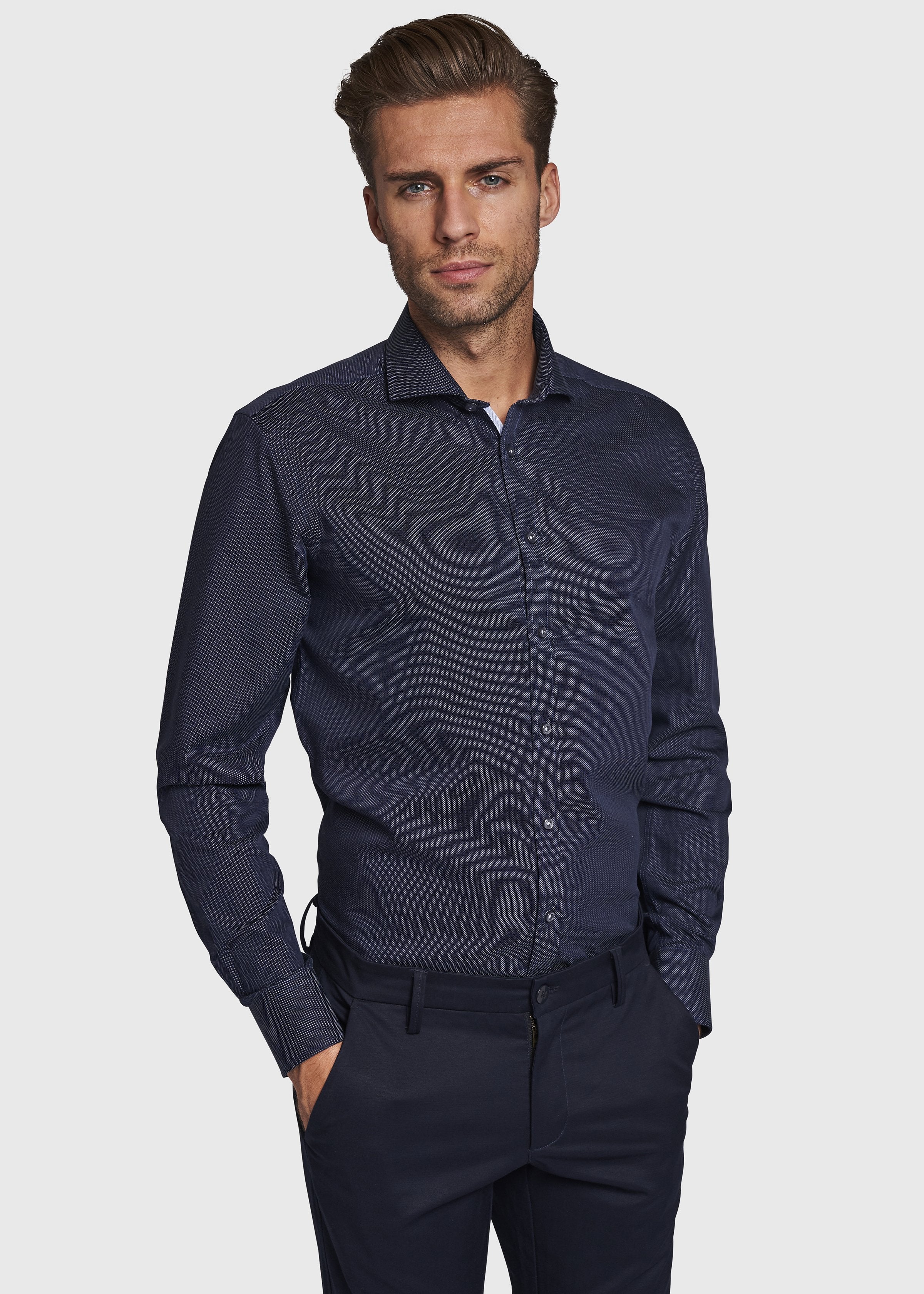 BS Logan Modern Fit Skjorte Navy - Image 4