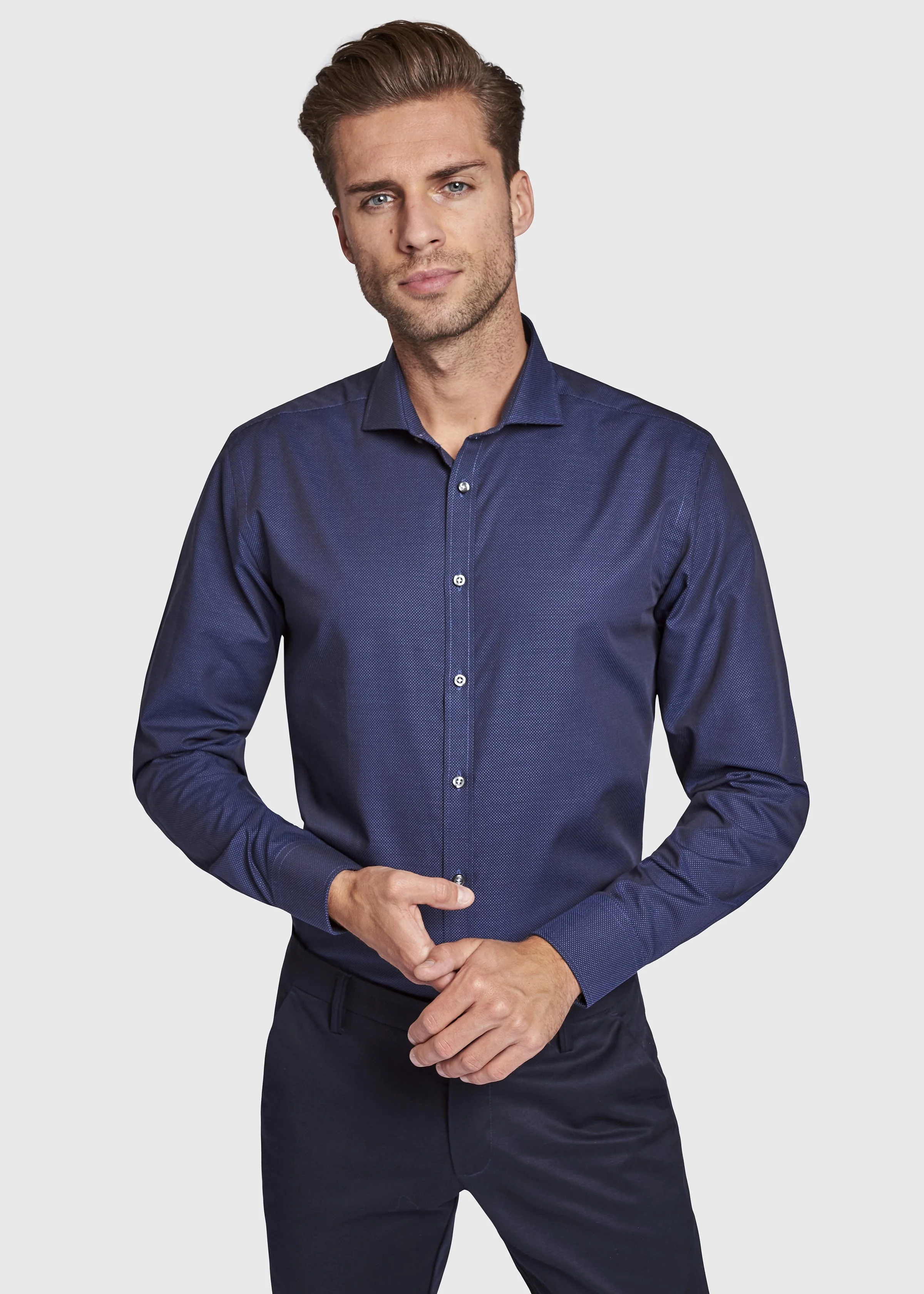 BS Owen Slim Fit Skjorte Navy - Image 4