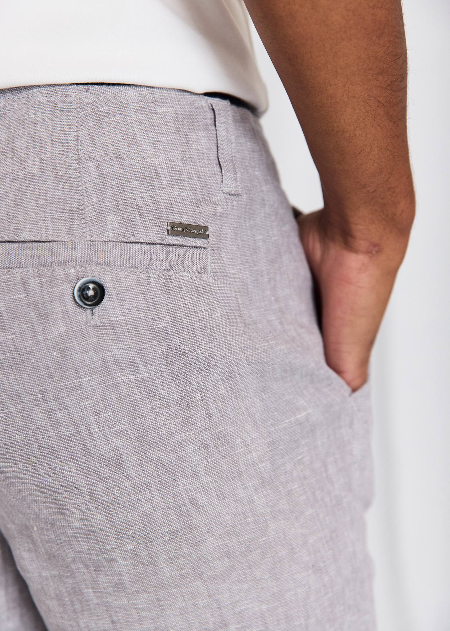 BS Paolos Regular Fit Shorts  - Light Grey - Image 6