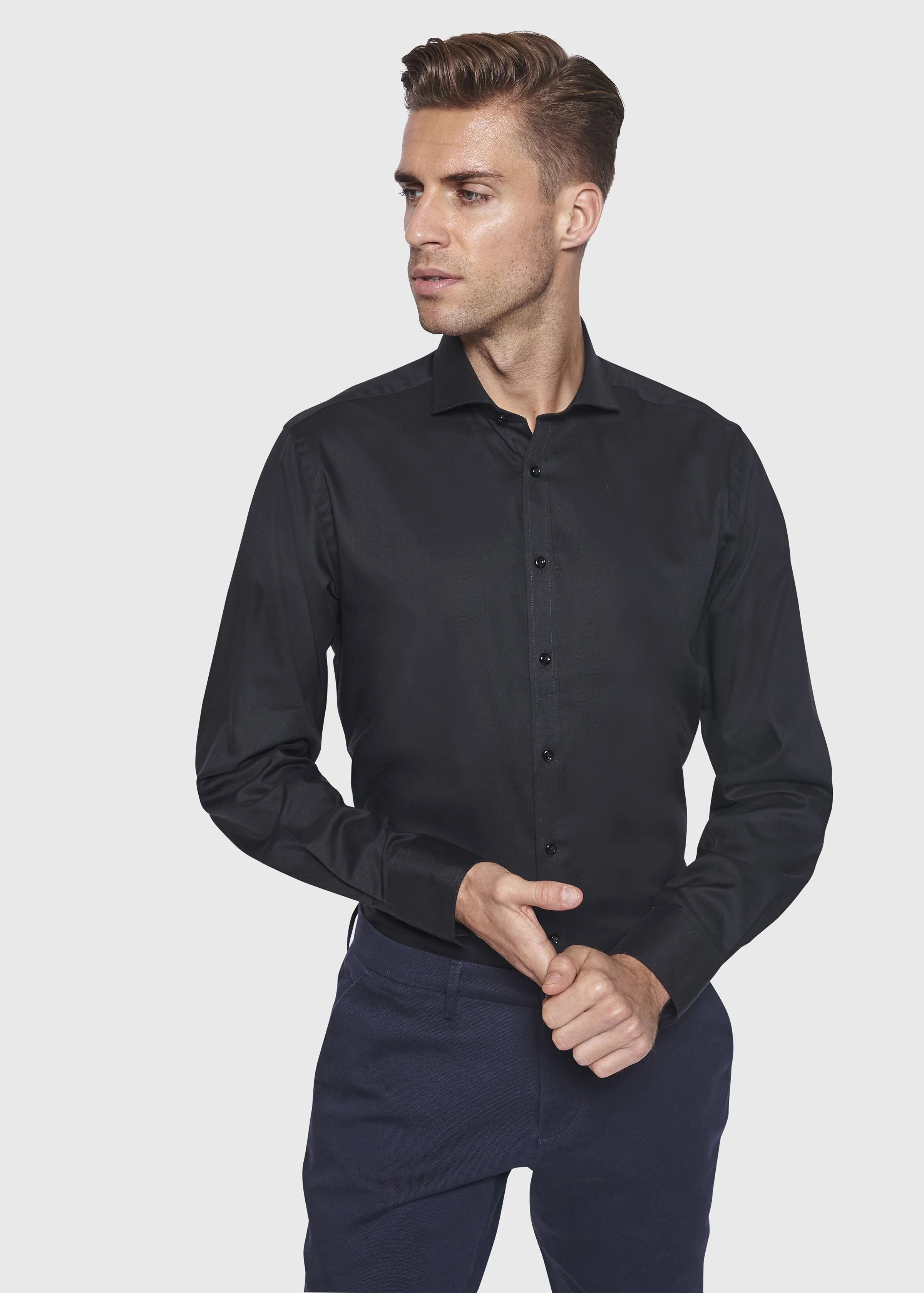 BS Raphael Modern Fit Skjorte Sort - Image 4