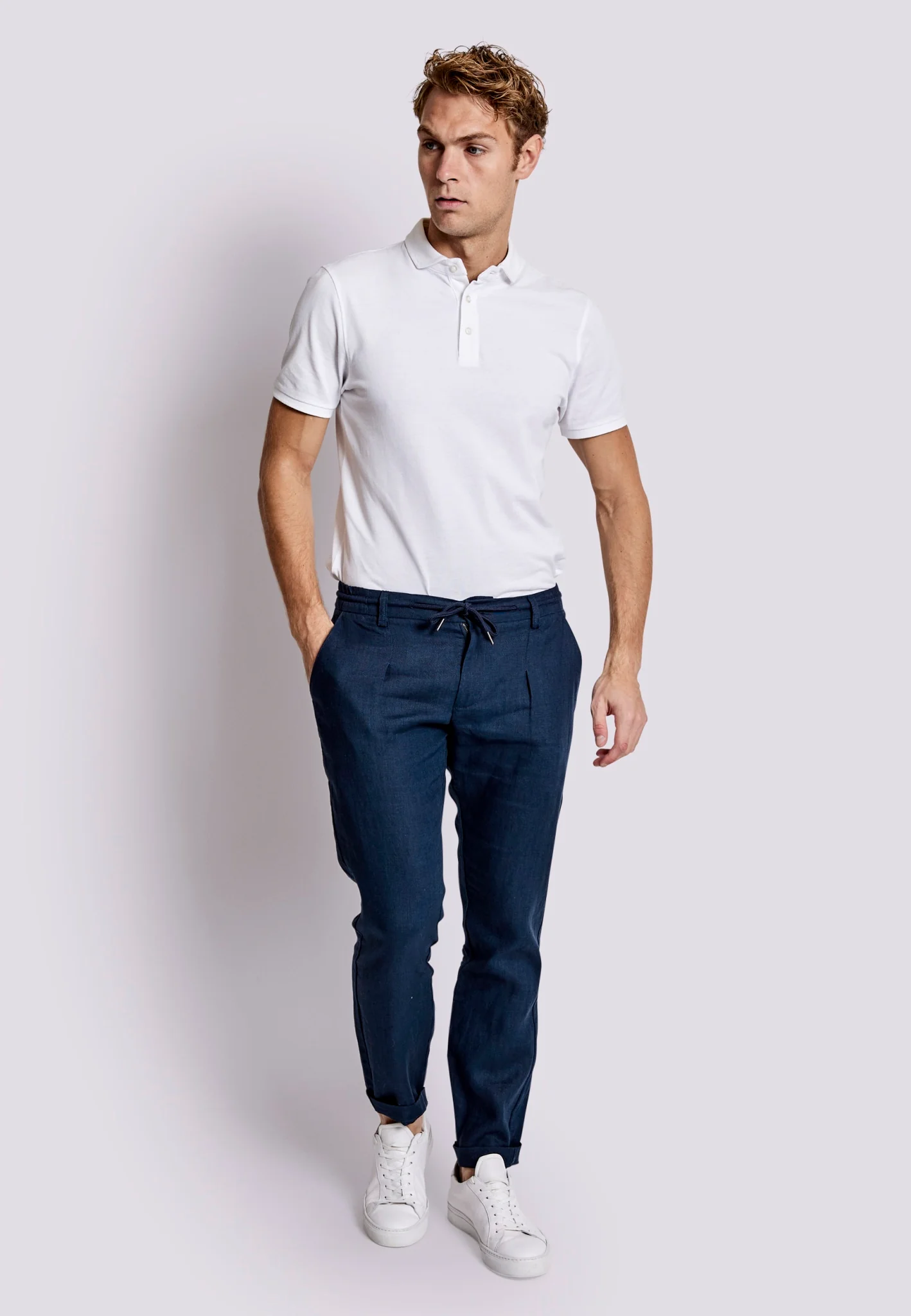 BS Raul Slim Fit Chinos - Navy - Image 3