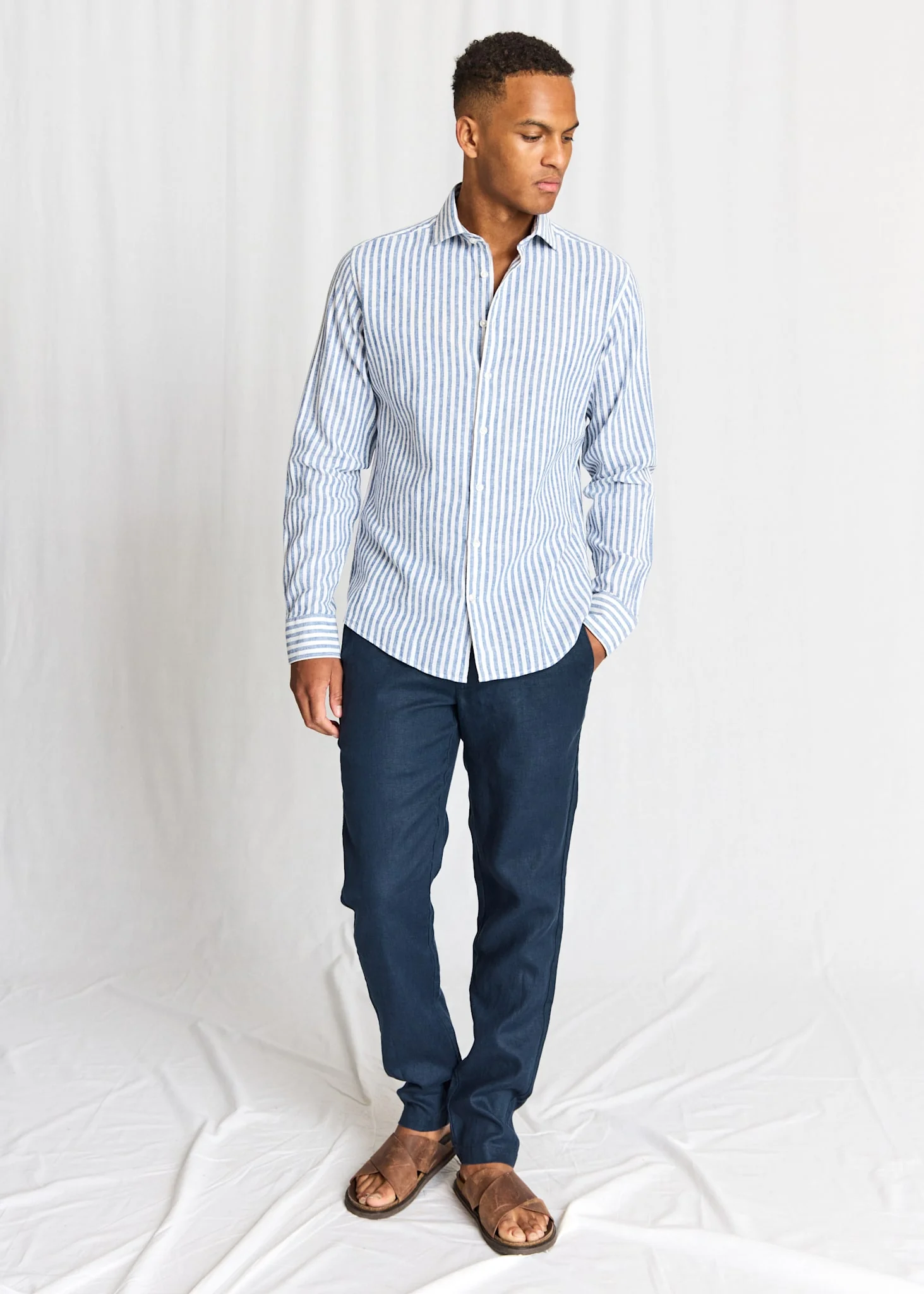 BS Rubio Casual Modern Fit Shirt - Blue/White - Image 3