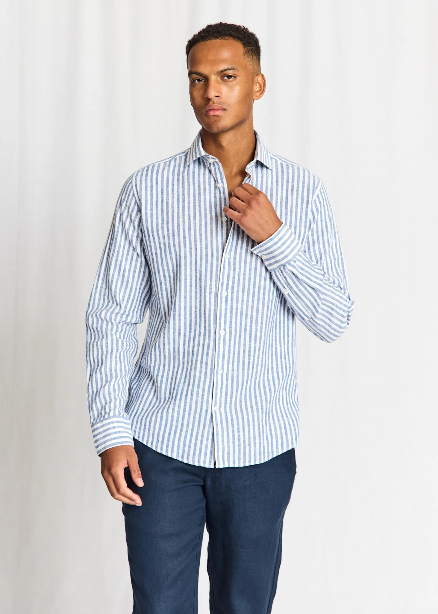 BS Rubio Casual Modern Fit Shirt - Blue/White - Image 4