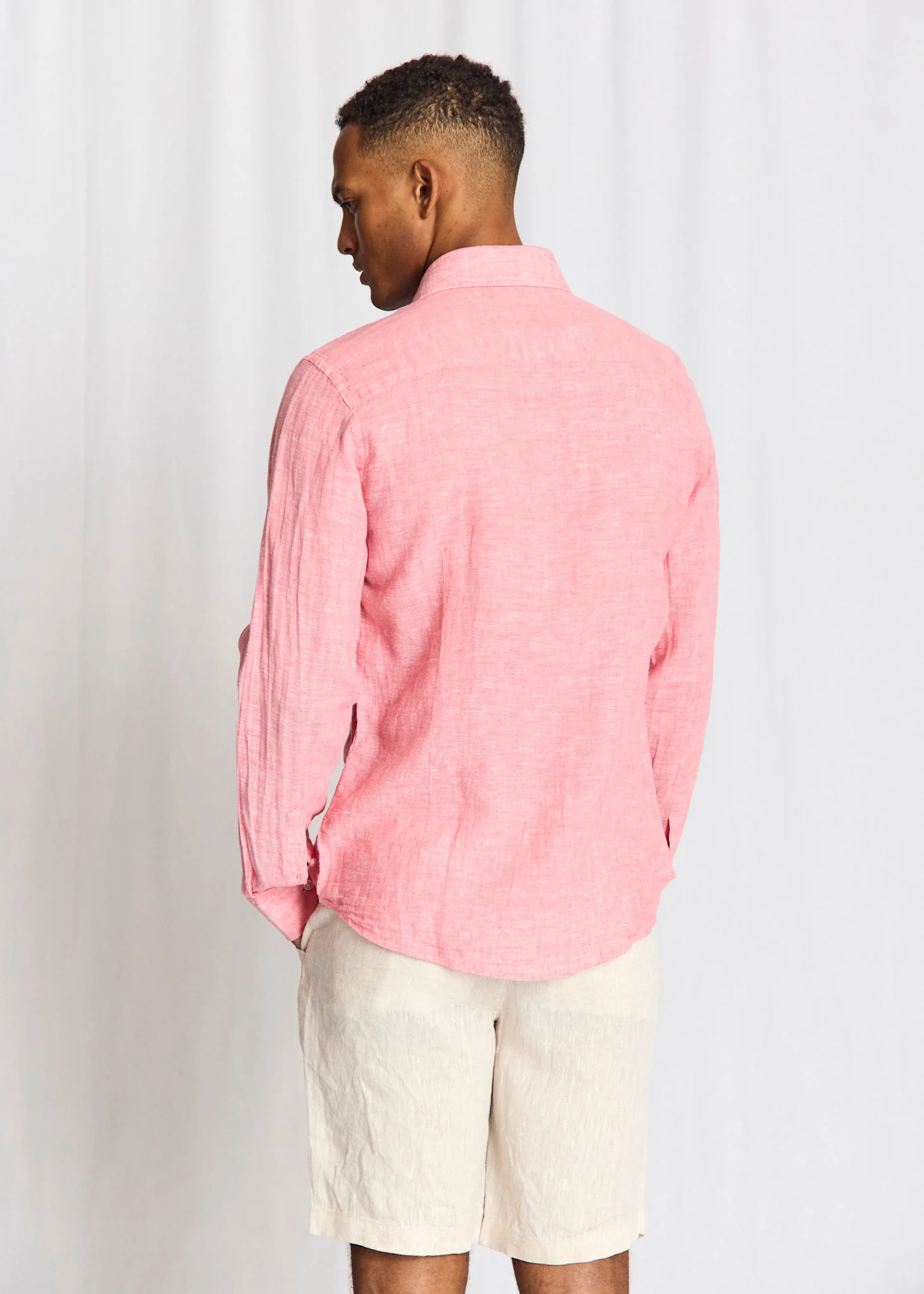 BS Tahaka Casual Modern Fit Shirt - Pink - Image 3