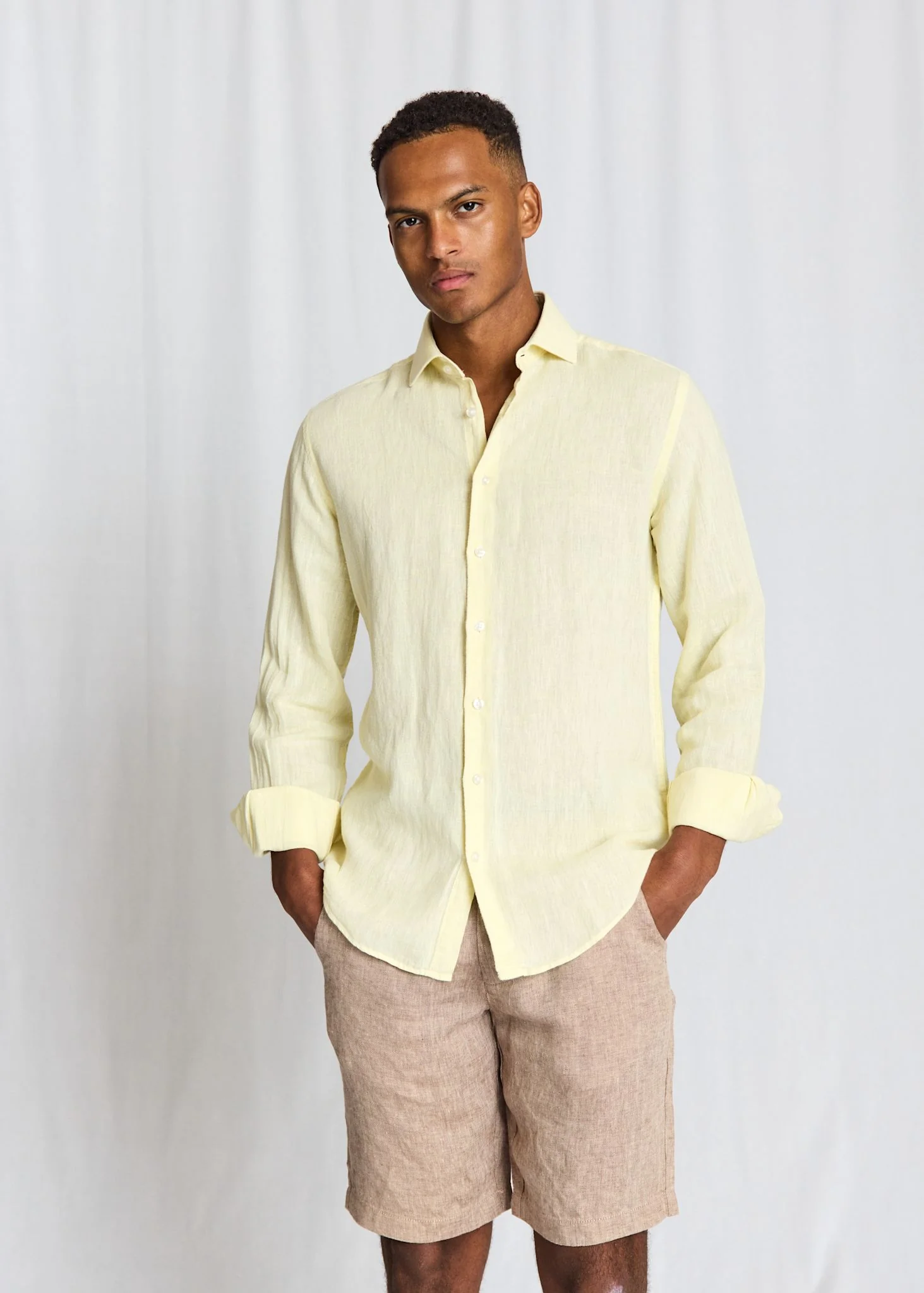 BS Tahaka Casual Modern Fit Shirt - Yellow - Image 3