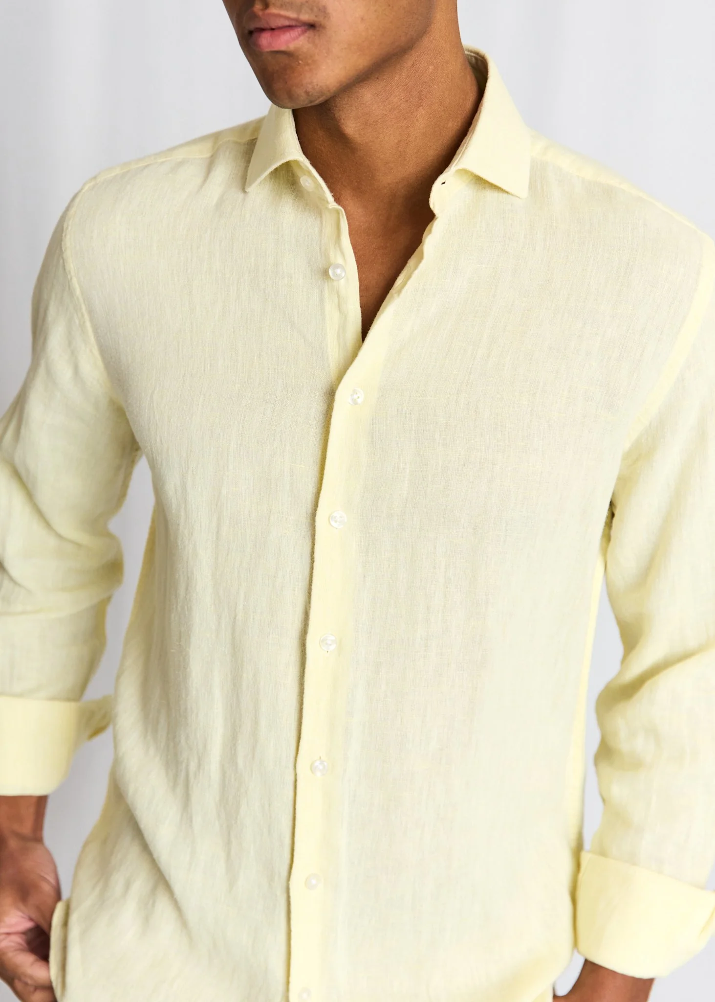 BS Tahaka Casual Modern Fit Shirt - Yellow - Image 4